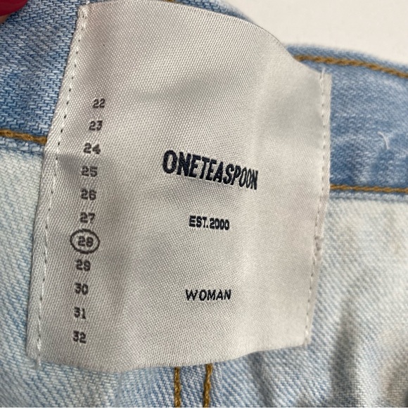 ONE TEASPOON Brando 2020 Light Wash Distressed Denim Mini Skirt - Picture 9 of 10